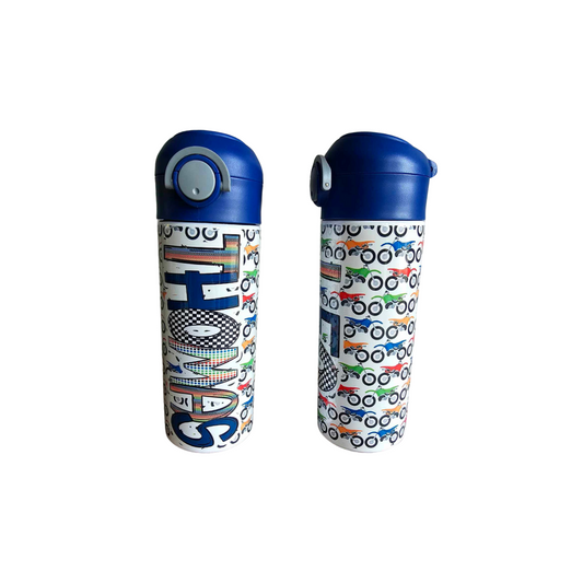 Dirt Bike Motorcycle Flip Top Water Bottle - Personalized