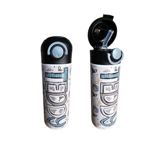 Woodland Animals Flip Top Water Bottle - Personalized