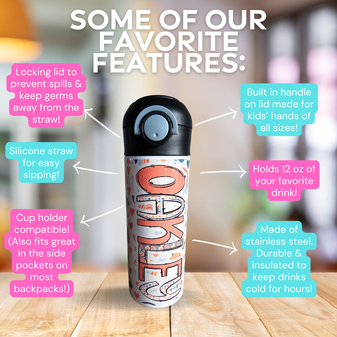 Coral Spring Themed Personalized Water Bottle