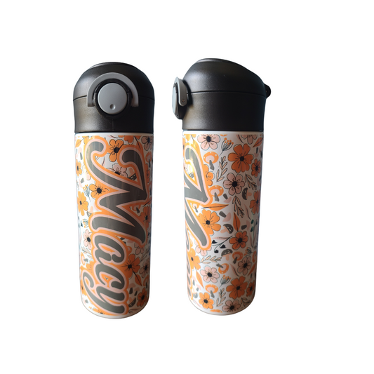 Fall Floral Water Bottle OR Sippy Cup - Personalized