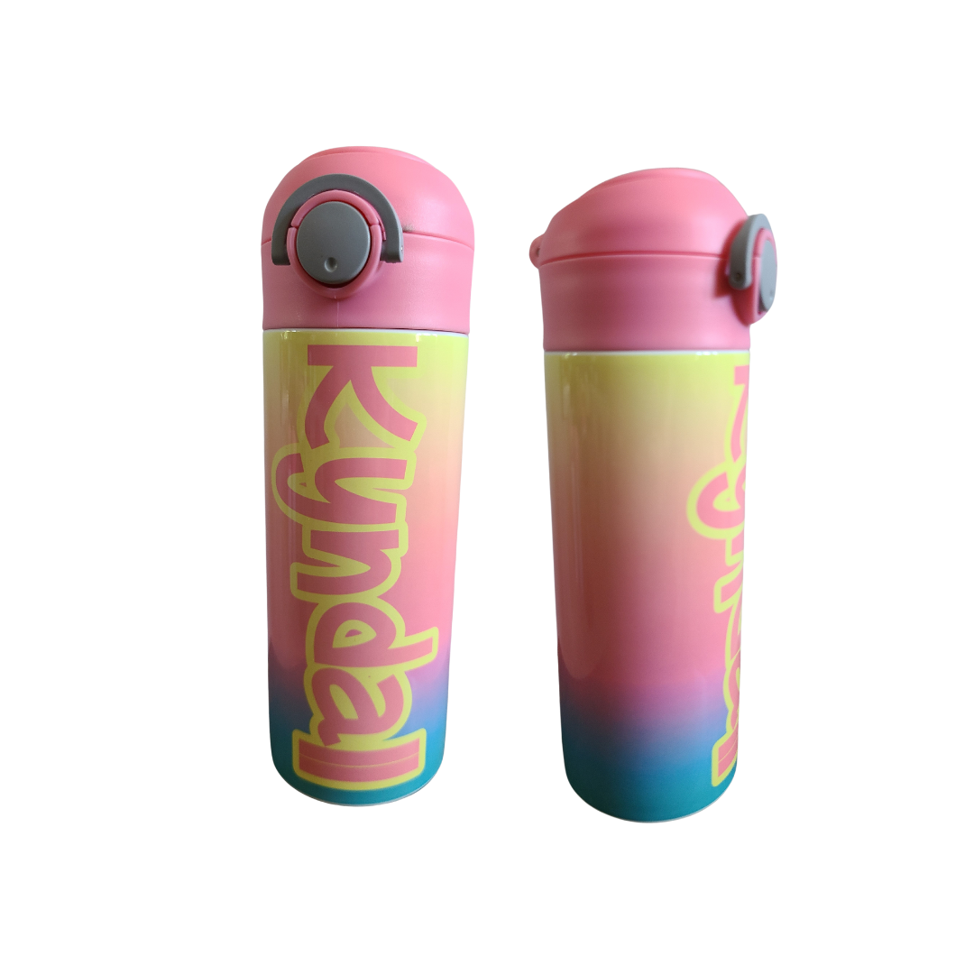 Rainbow Ombre Flip Top Water Bottle - Personalized
