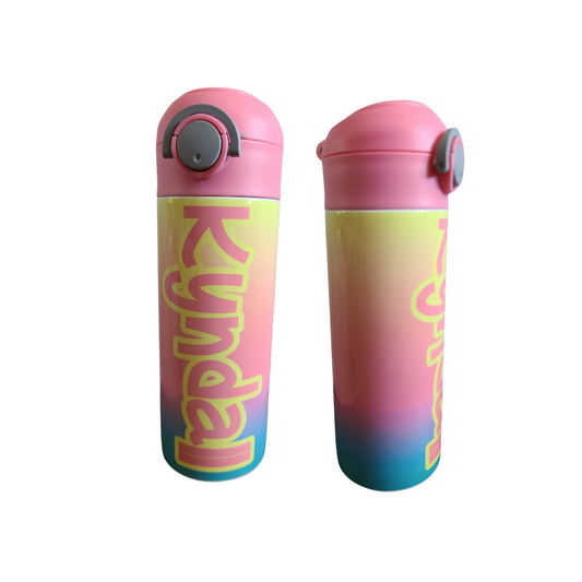 Rainbow Ombre Flip Top Water Bottle - Personalized