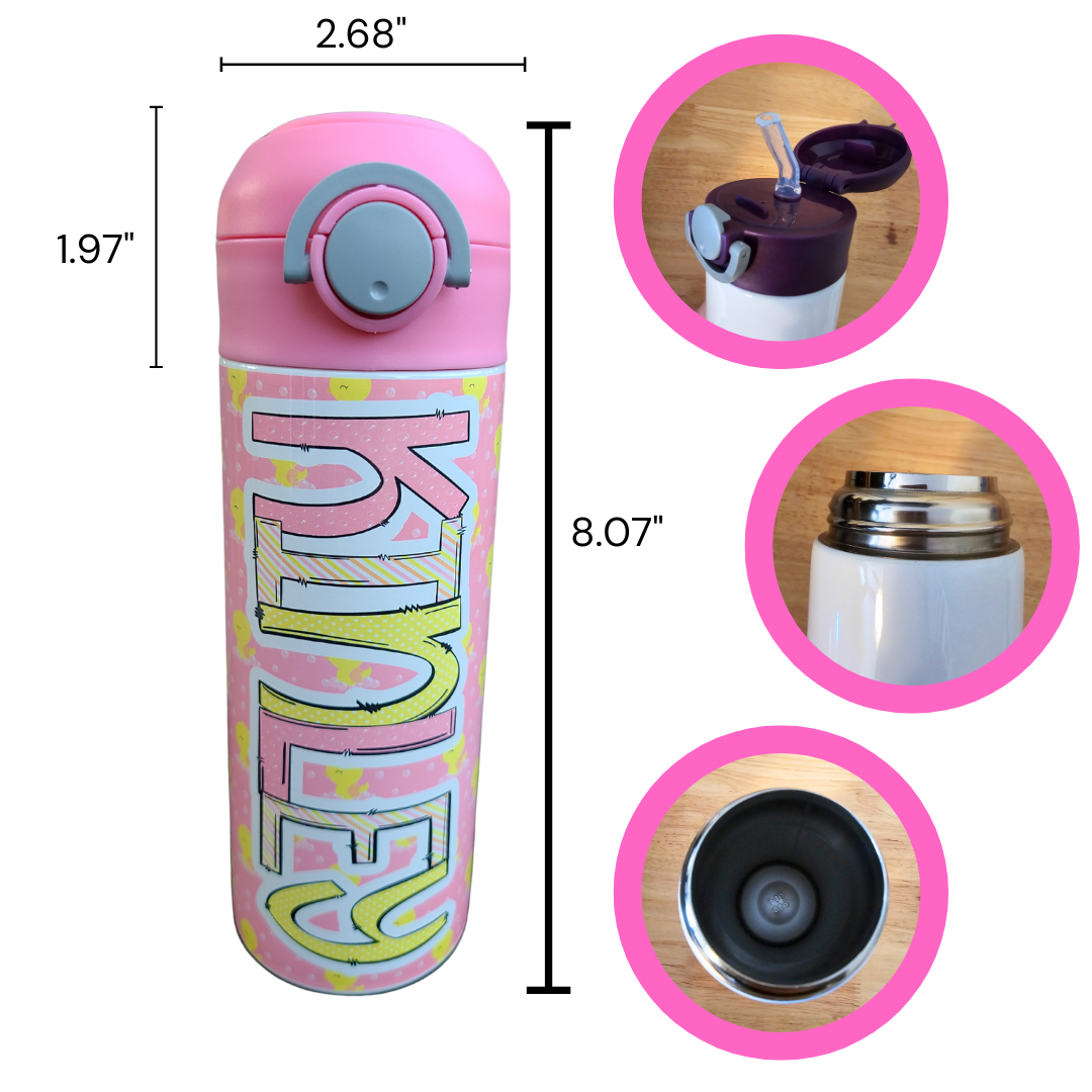 Rubber Duck Themed Flip Top Water Bottle - Personalized