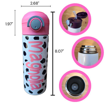 Dalmatian Spot Flip Top Water Bottle - Personalized