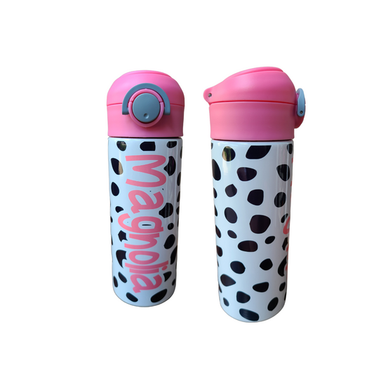 Dalmatian Spot Flip Top Water Bottle - Personalized