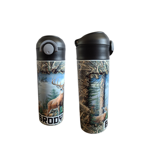 Deer Hunter Flip Top Water Bottle - Personalized