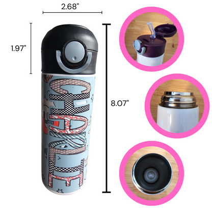Baseball with Smileys Personalized Water Bottle