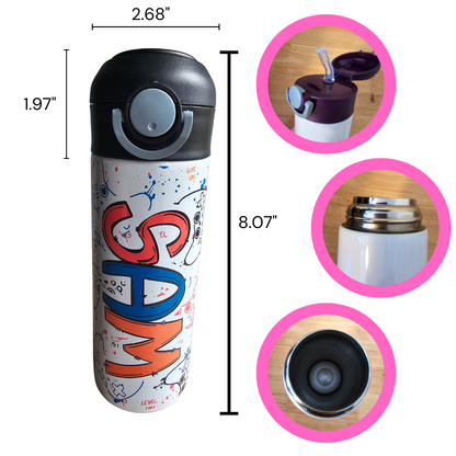Gamer with White Background Personalized Water Bottle