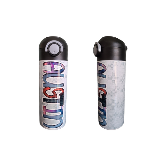 Galaxy Themed Flip Top Water Bottle - Personalized