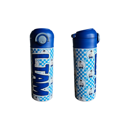 Skateboarding Geese Personalized Water Bottle - 12 oz Flip Top Water Bottle with Straw