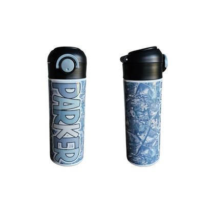 Washed Out Tree Camo Personalized Water Bottle - 12 oz Flip Top Water Bottle with Straw