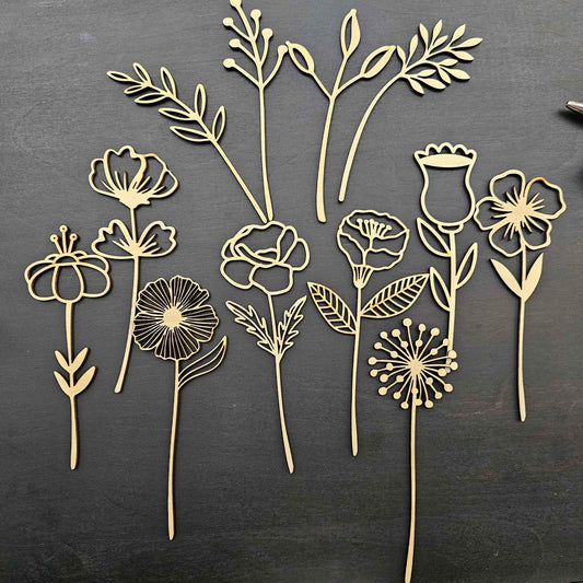 Wood Wildflowers - Set of 12