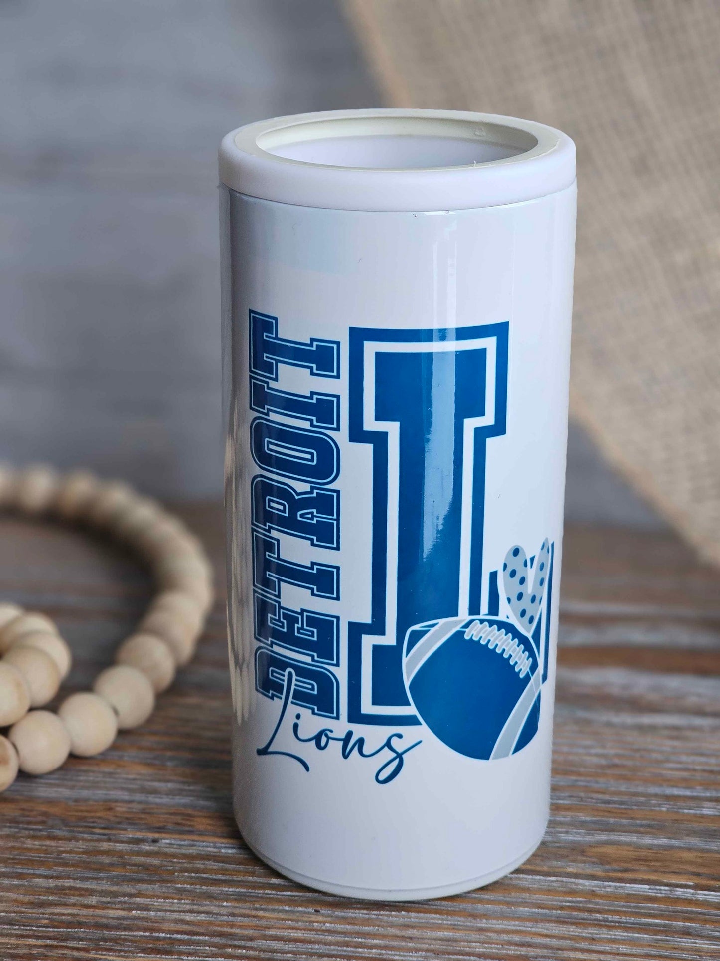 Detroit Football - Lions Themed Skinny Can Cooler