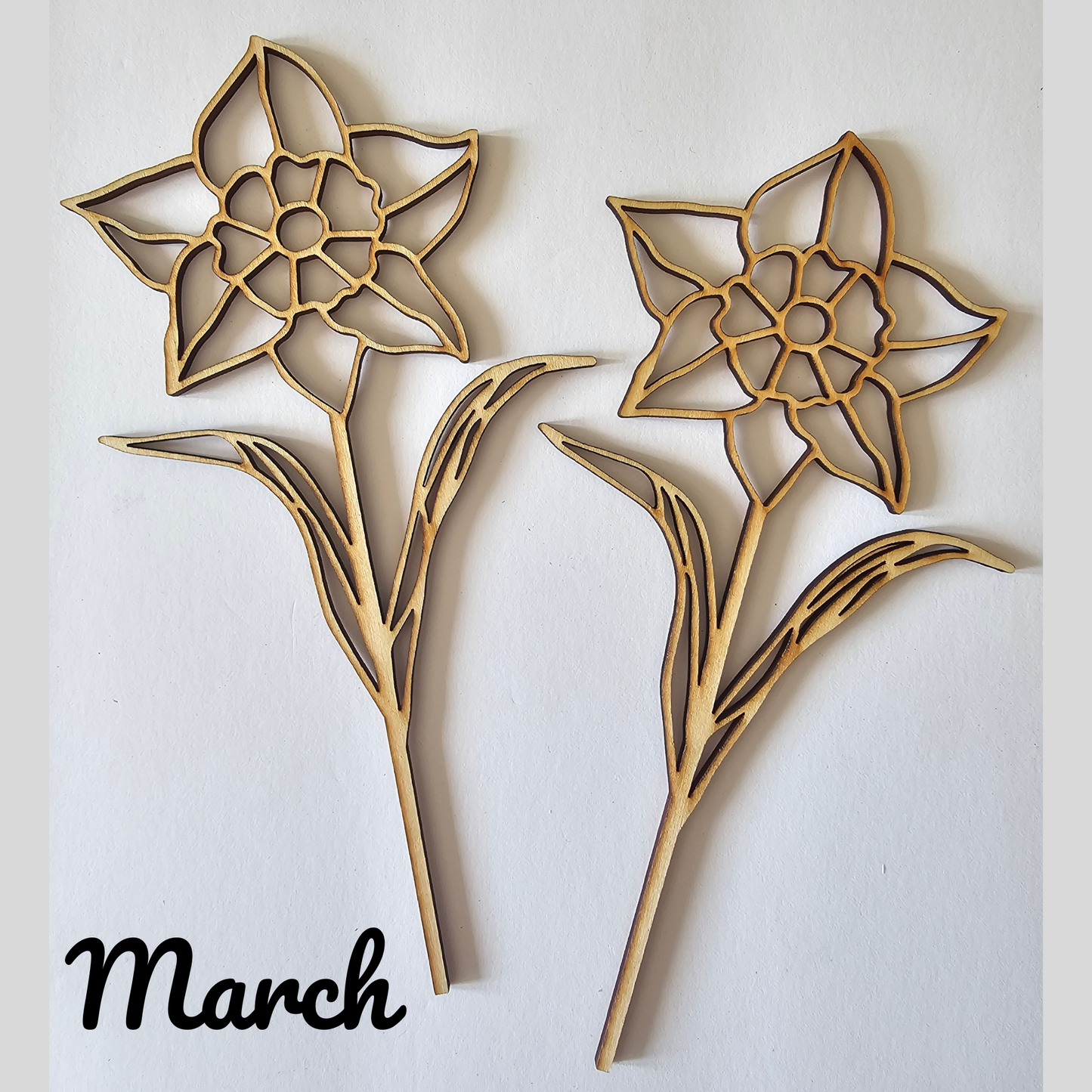 Wood Flowers - Birth Month Flowers (Sold Individually)