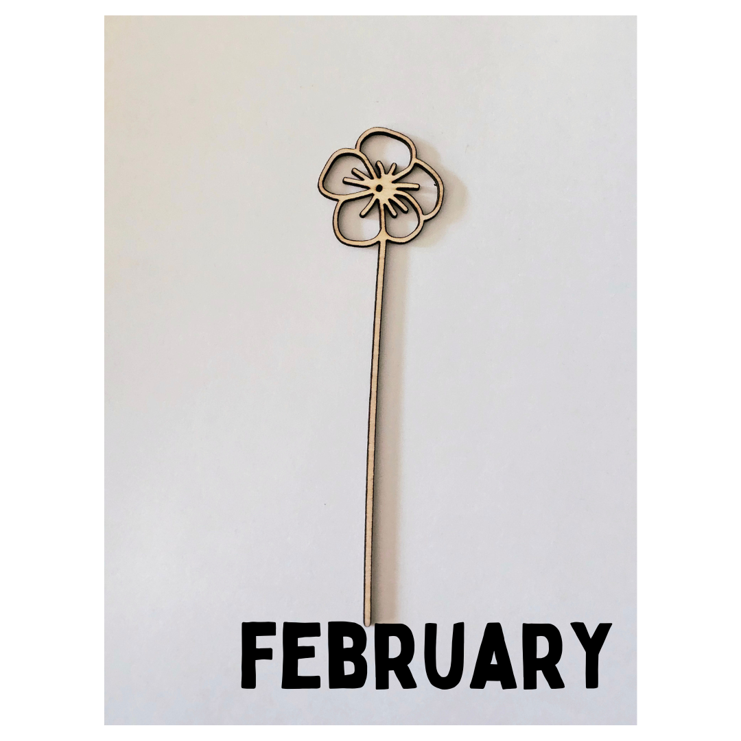 Wood Flowers - Birth Month Flowers (Sold Individually)