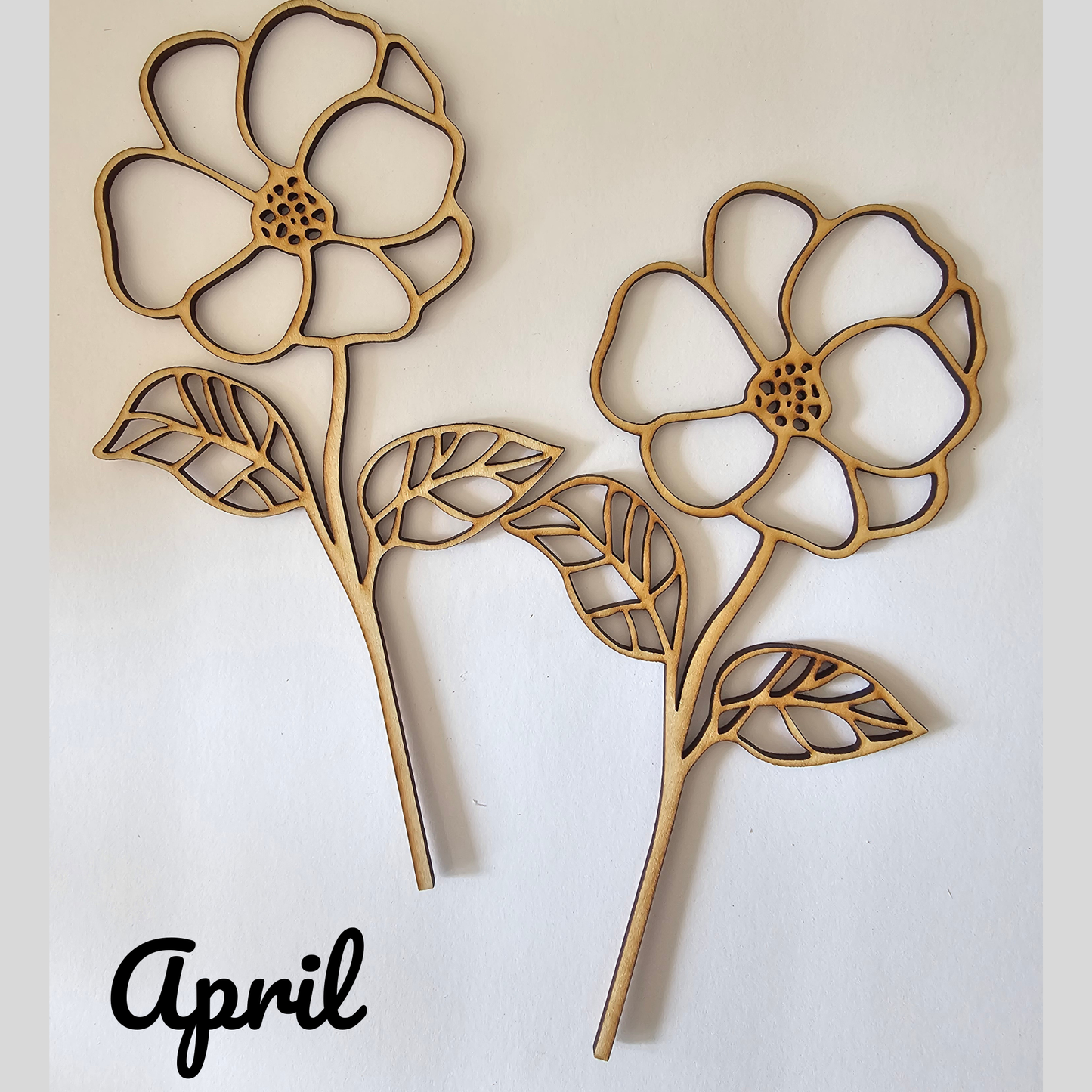 Wood Flowers - Birth Month Flowers (Sold Individually)
