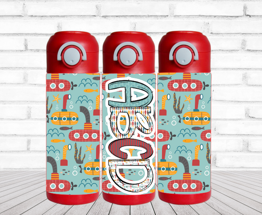 Submarine Flip Top Water Bottle - Personalized