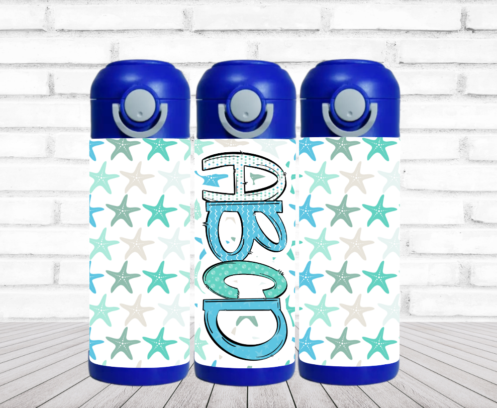 Starfish Flip Top Water Bottle - Personalized
