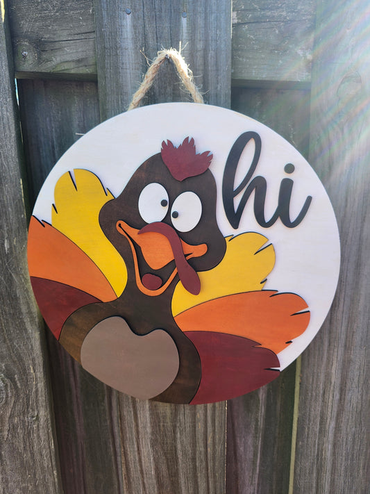 Turkey Wooden Door Hanging Sign