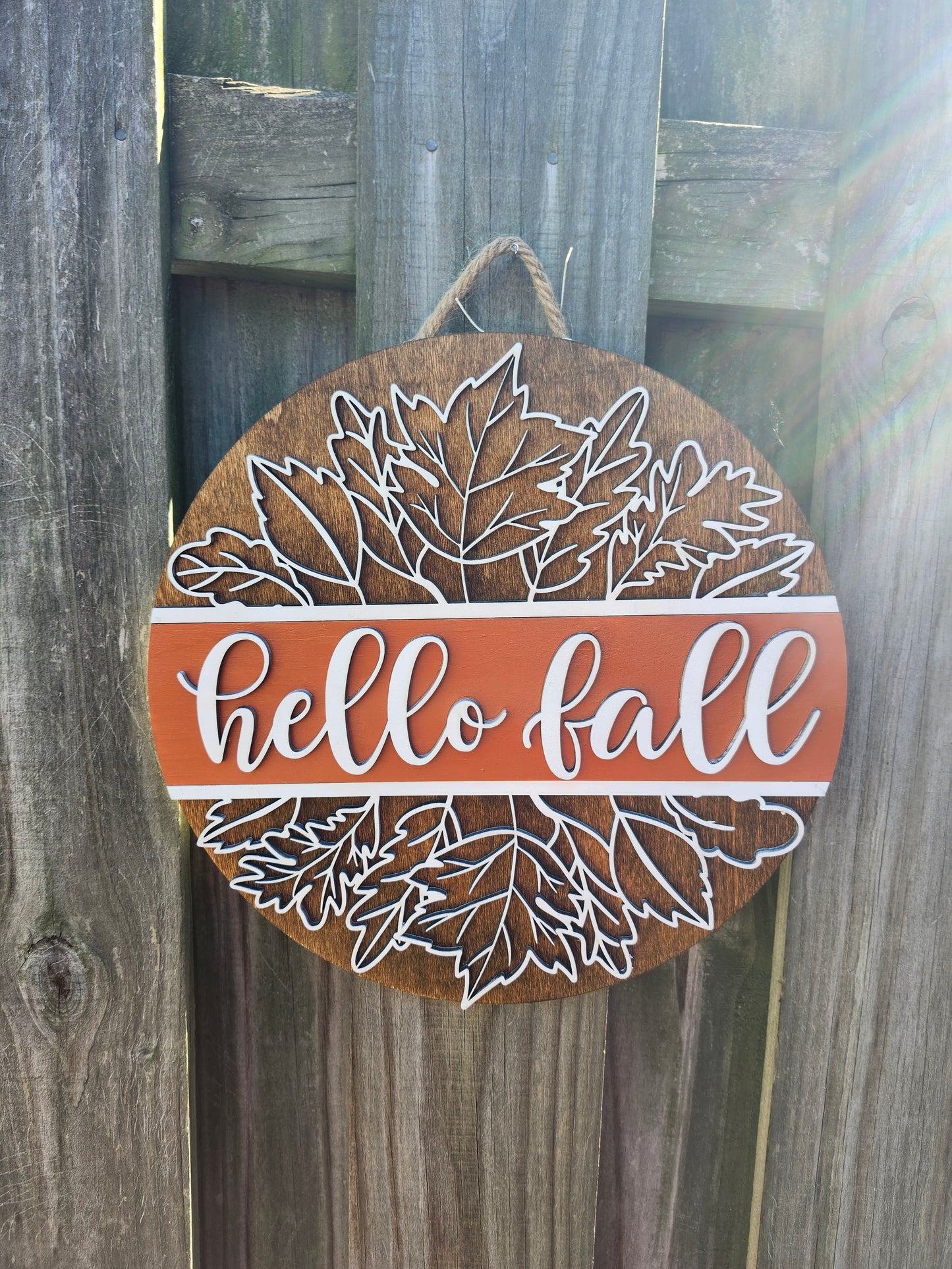 Welcome Fall Wooden Door Hanging Sign