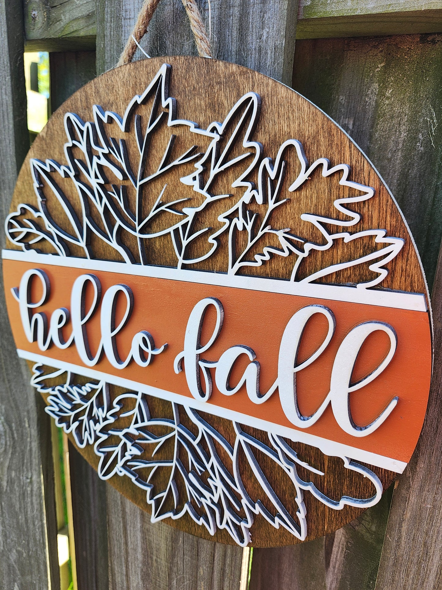 Welcome Fall Wooden Door Hanging Sign