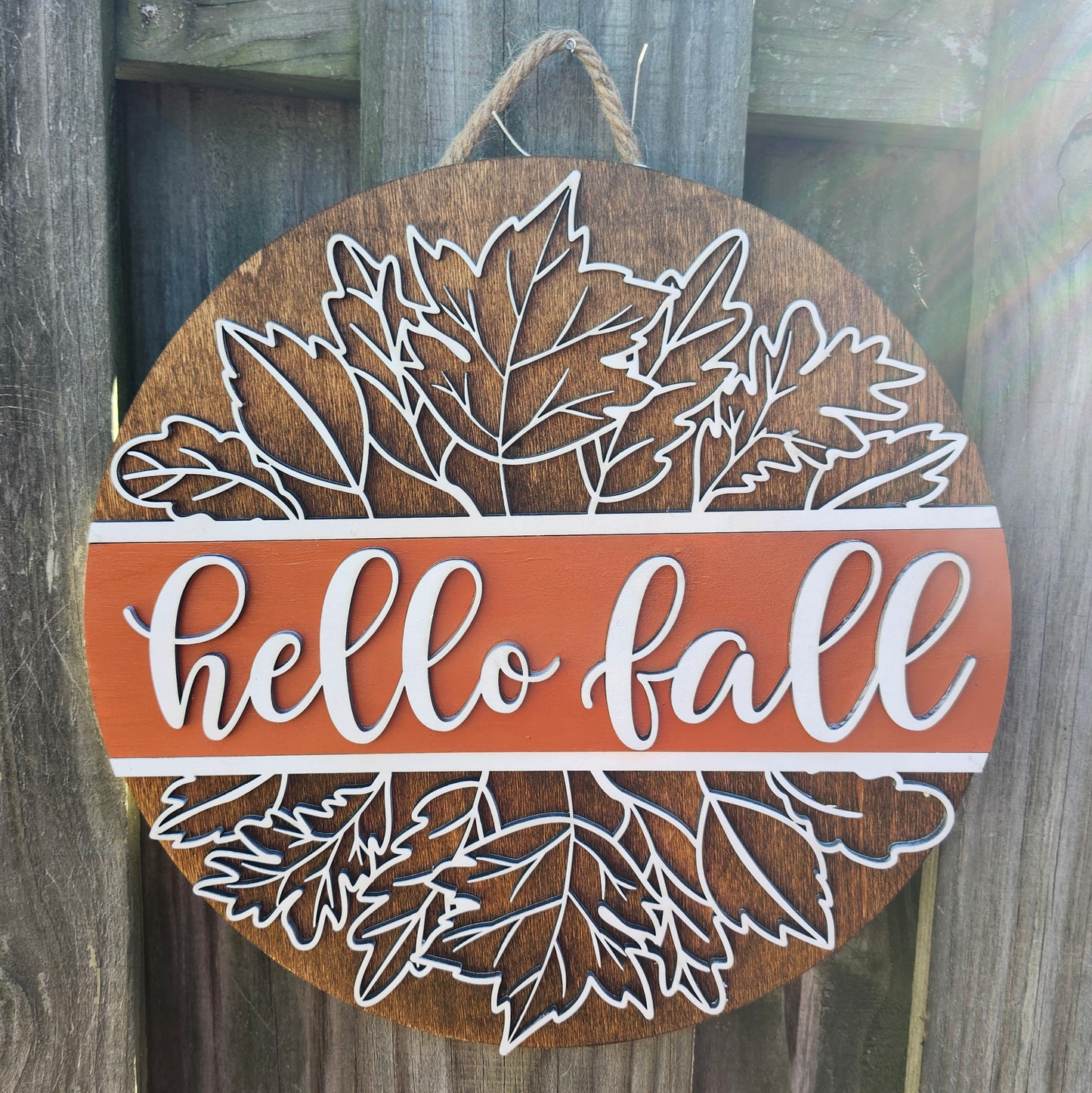 Welcome Fall Wooden Door Hanging Sign