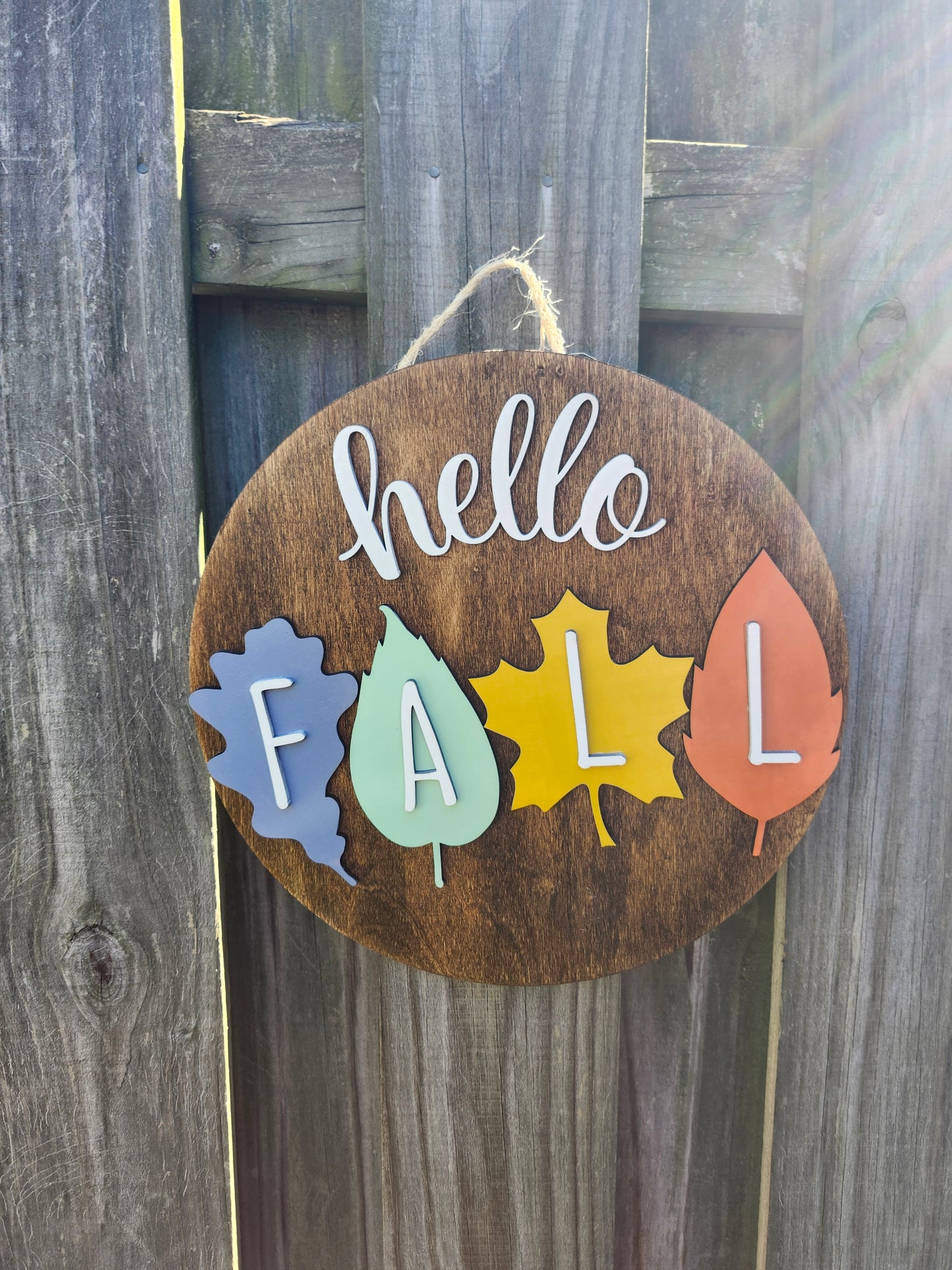 Hello Fall Wooden Door Hanging Sign