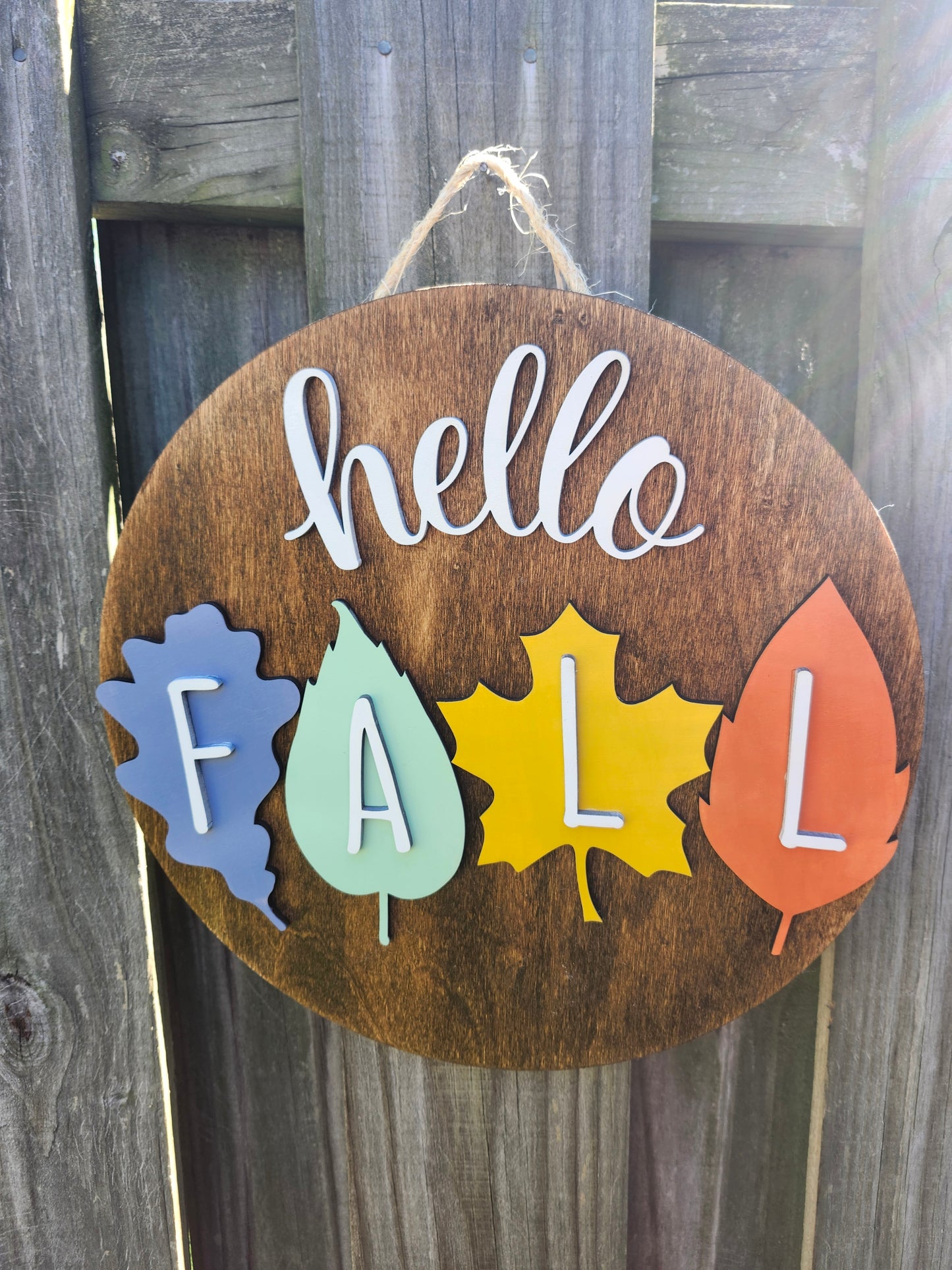 Hello Fall Wooden Door Hanging Sign