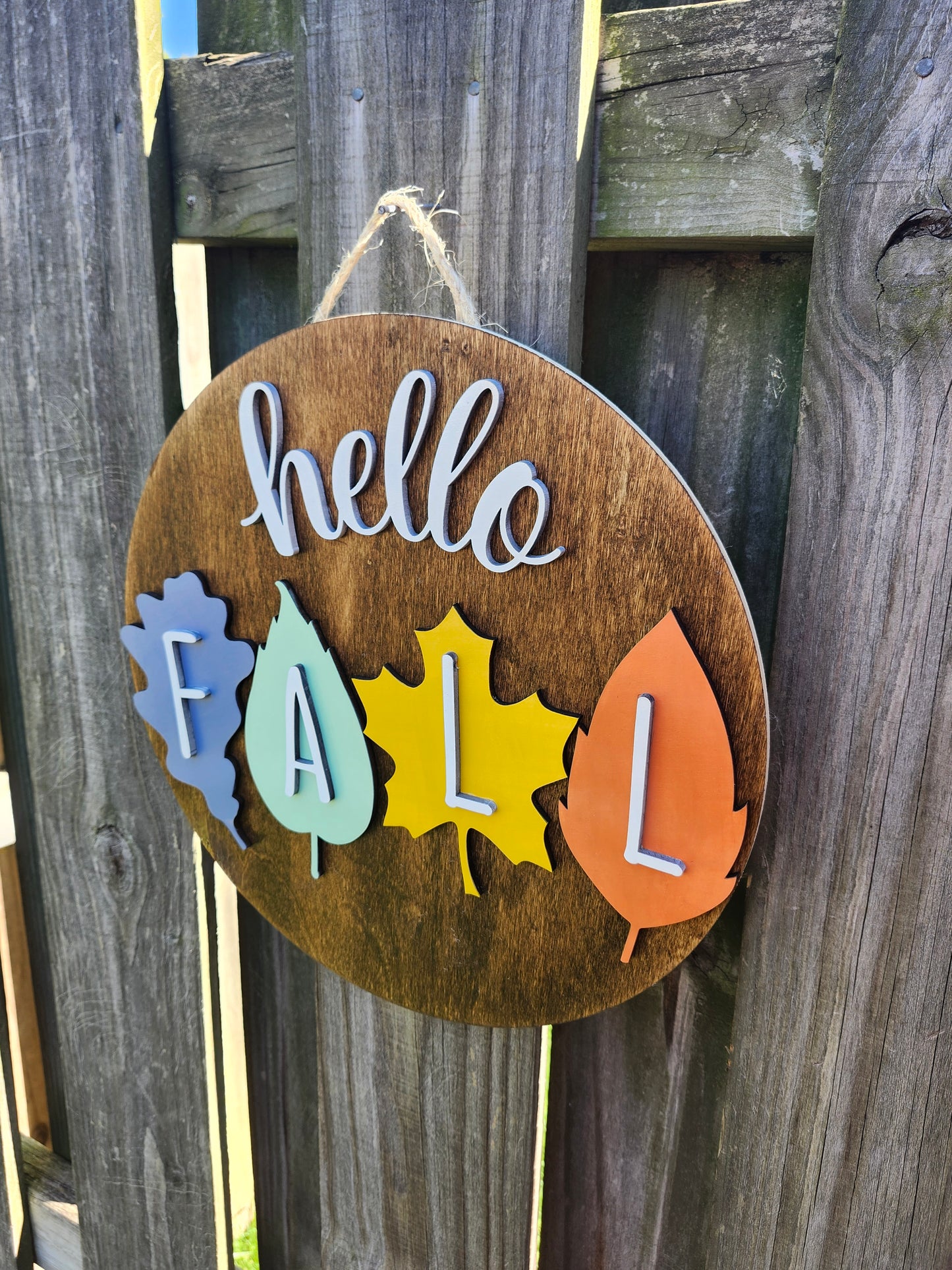 Hello Fall Wooden Door Hanging Sign