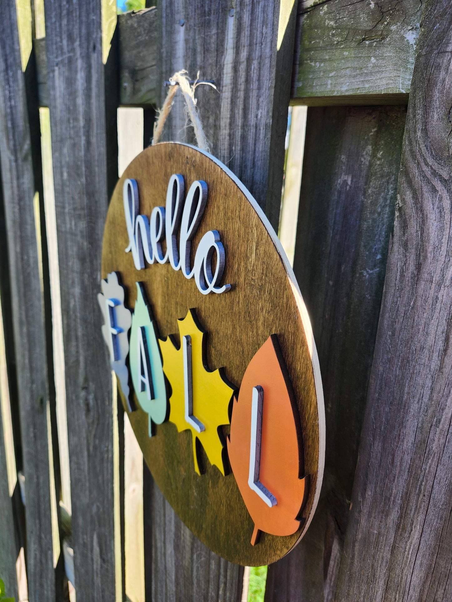 Hello Fall Wooden Door Hanging Sign