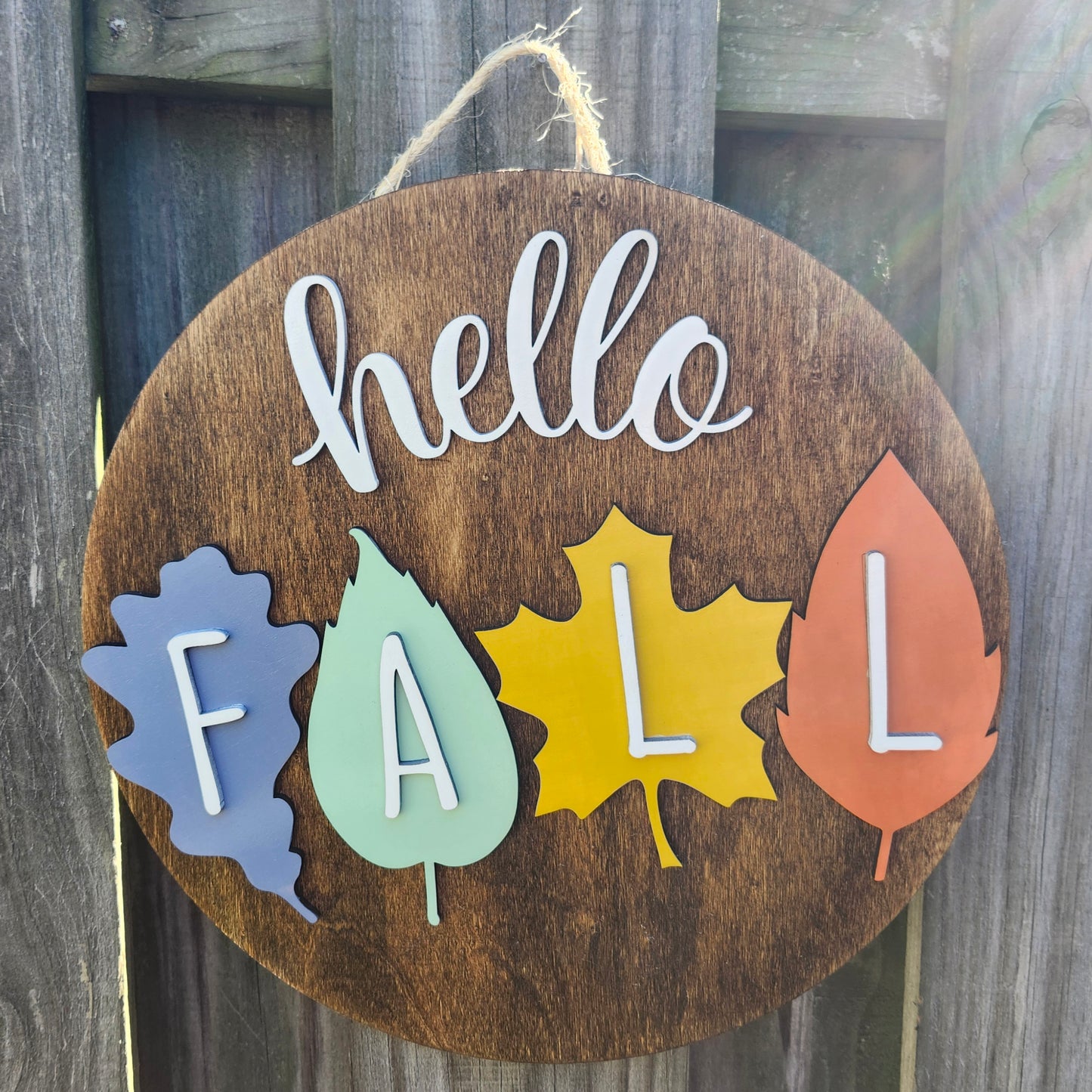 Hello Fall Wooden Door Hanging Sign