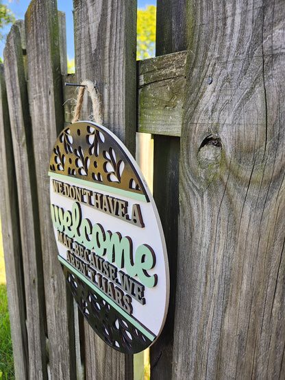 We Aren't Liars Wooden Door Hanging Sign
