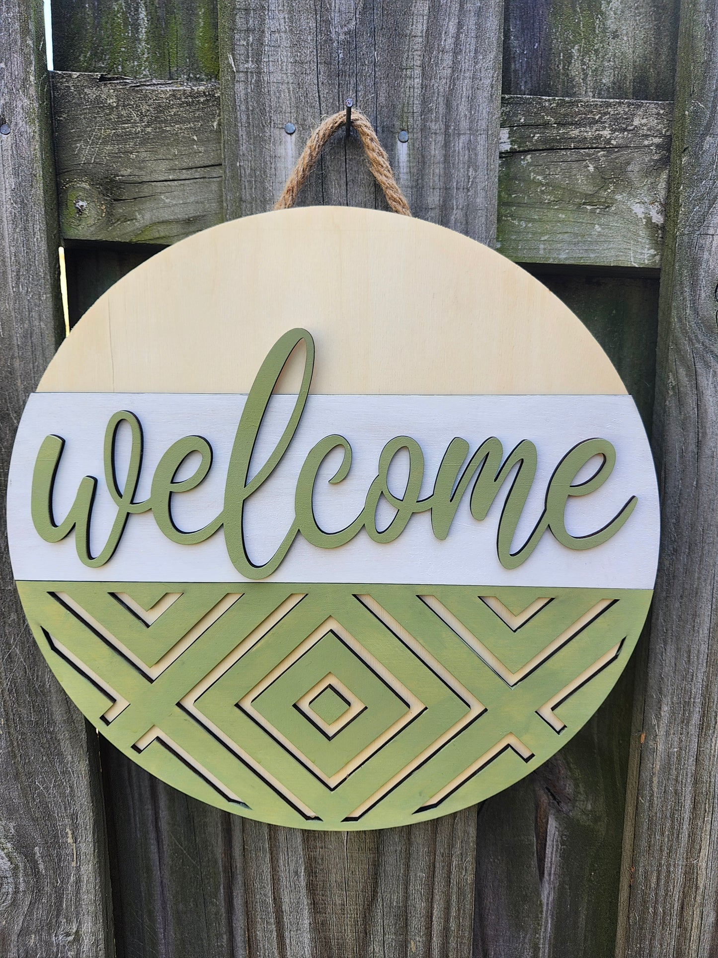 Light Green Welcome Door Sign