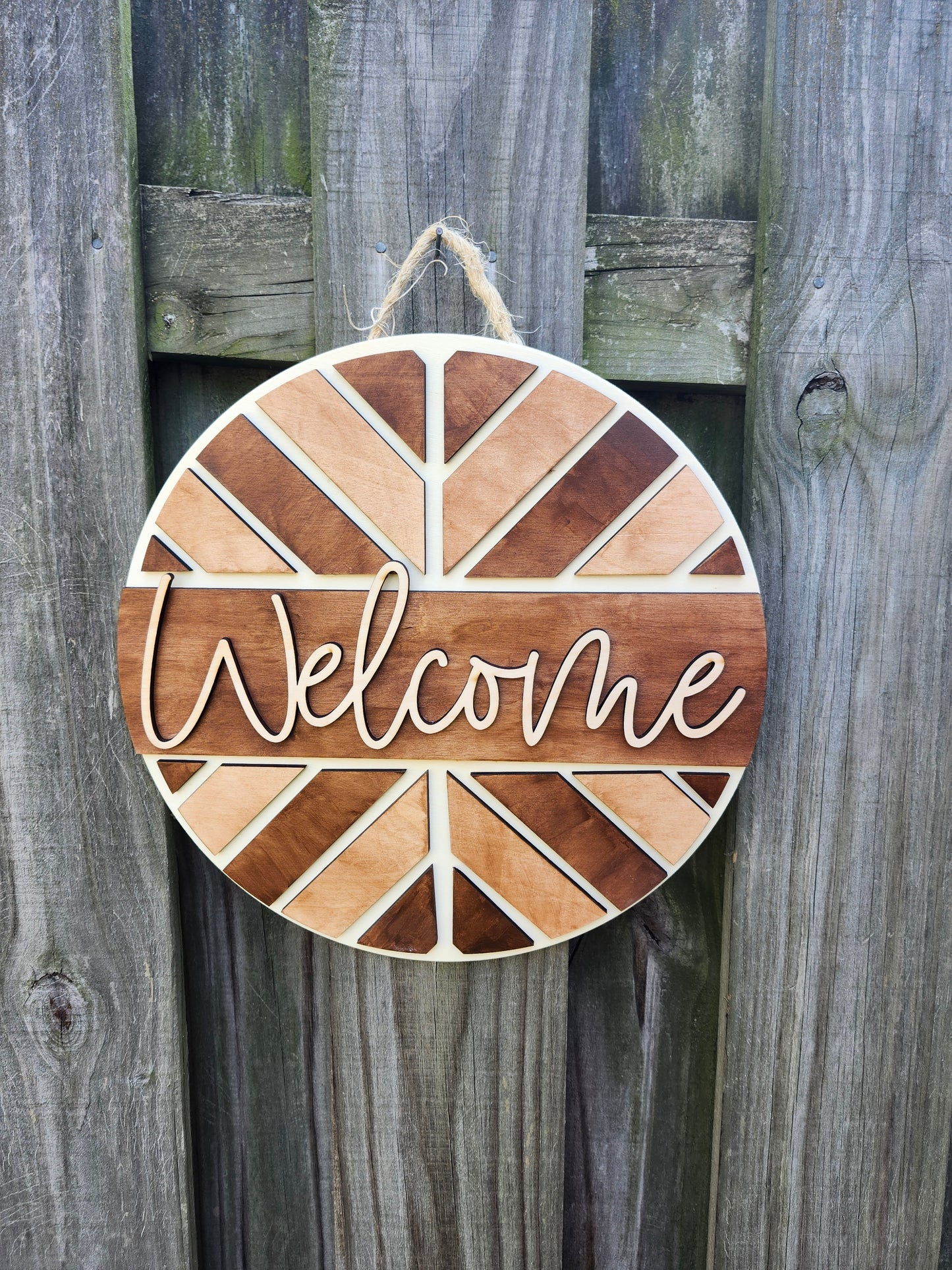 Welcome Wooden Door Hanging Sign