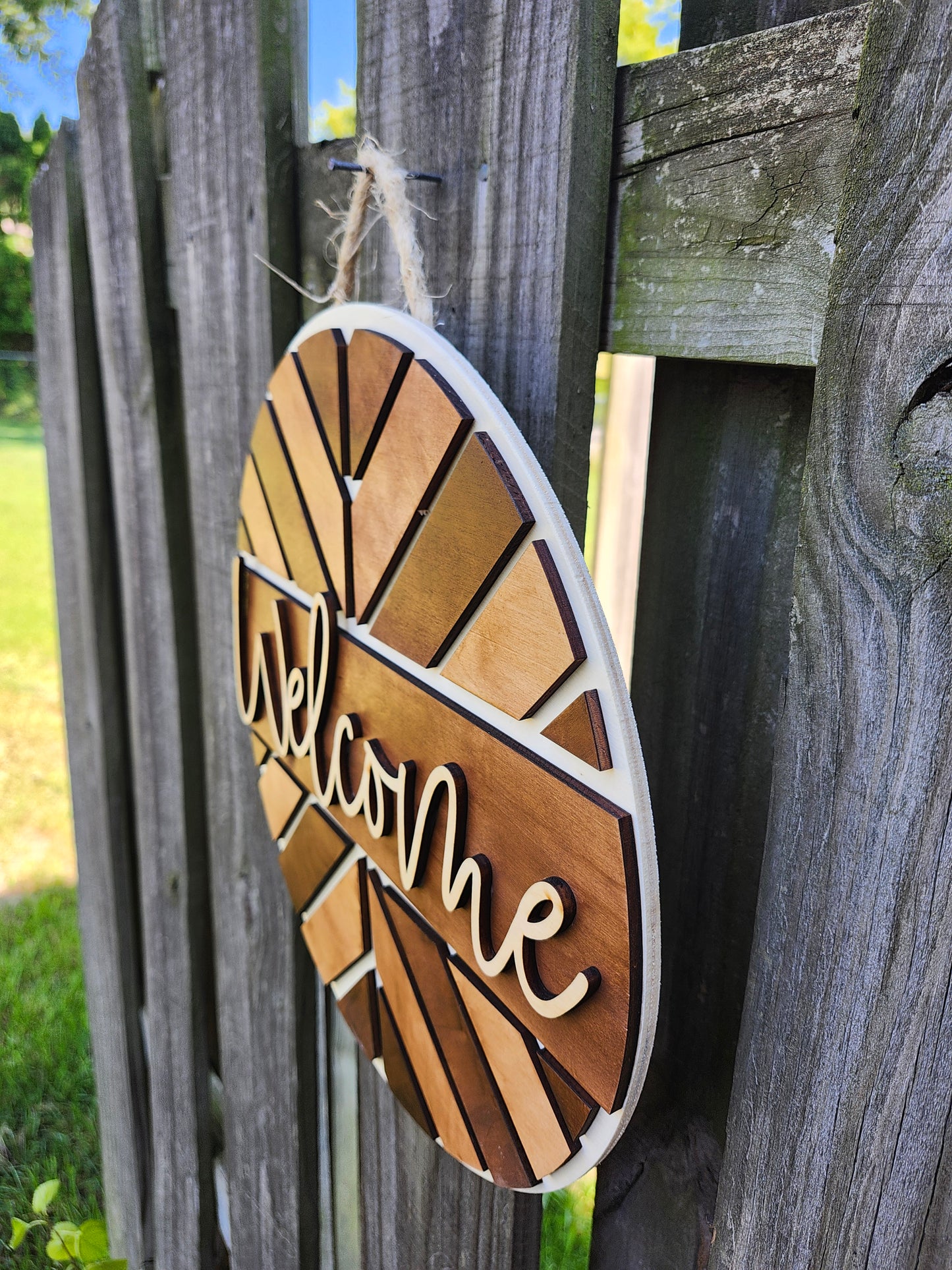 Welcome Wooden Door Hanging Sign