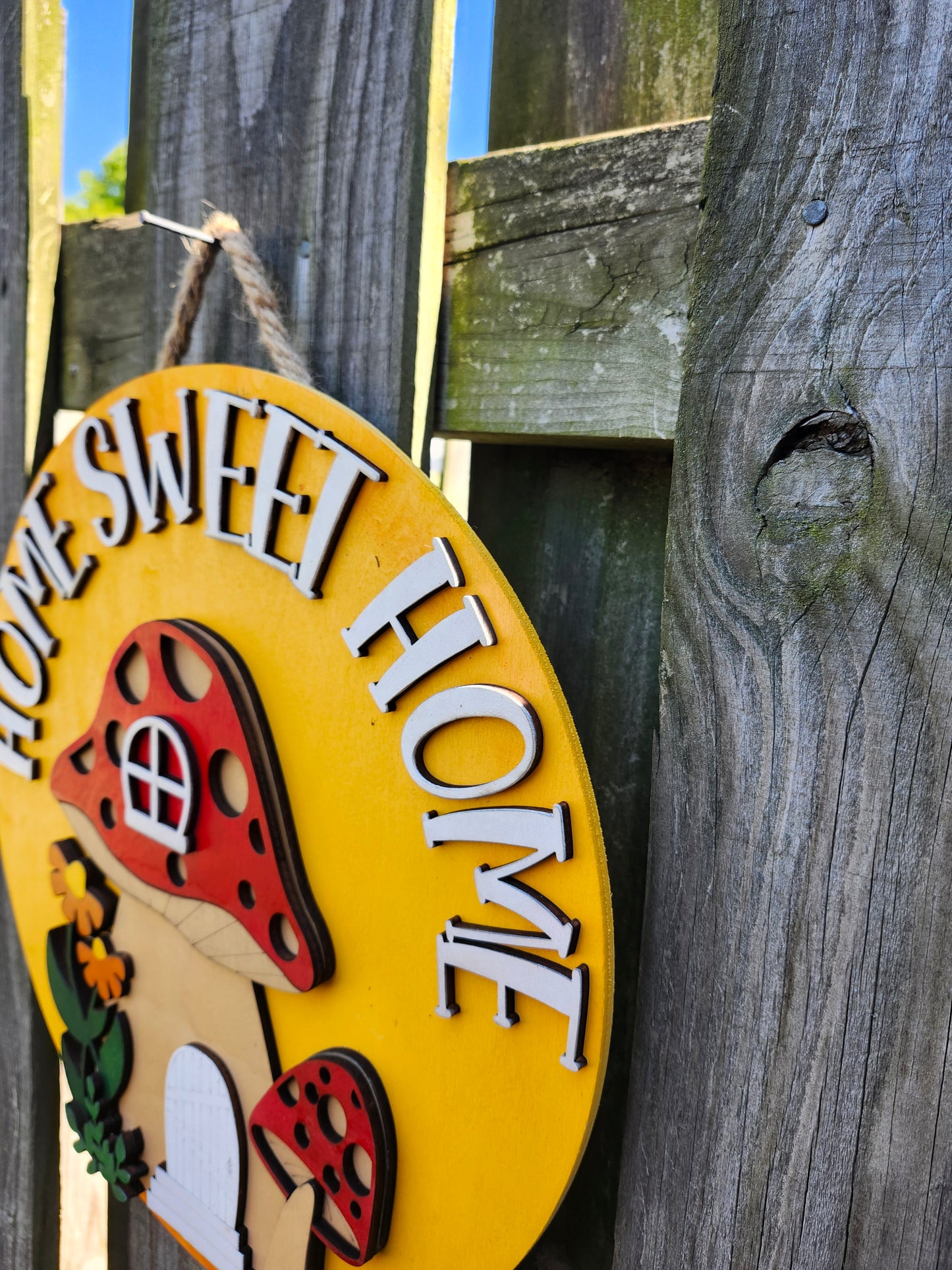 Home Sweet Home Mushroom Door Sign