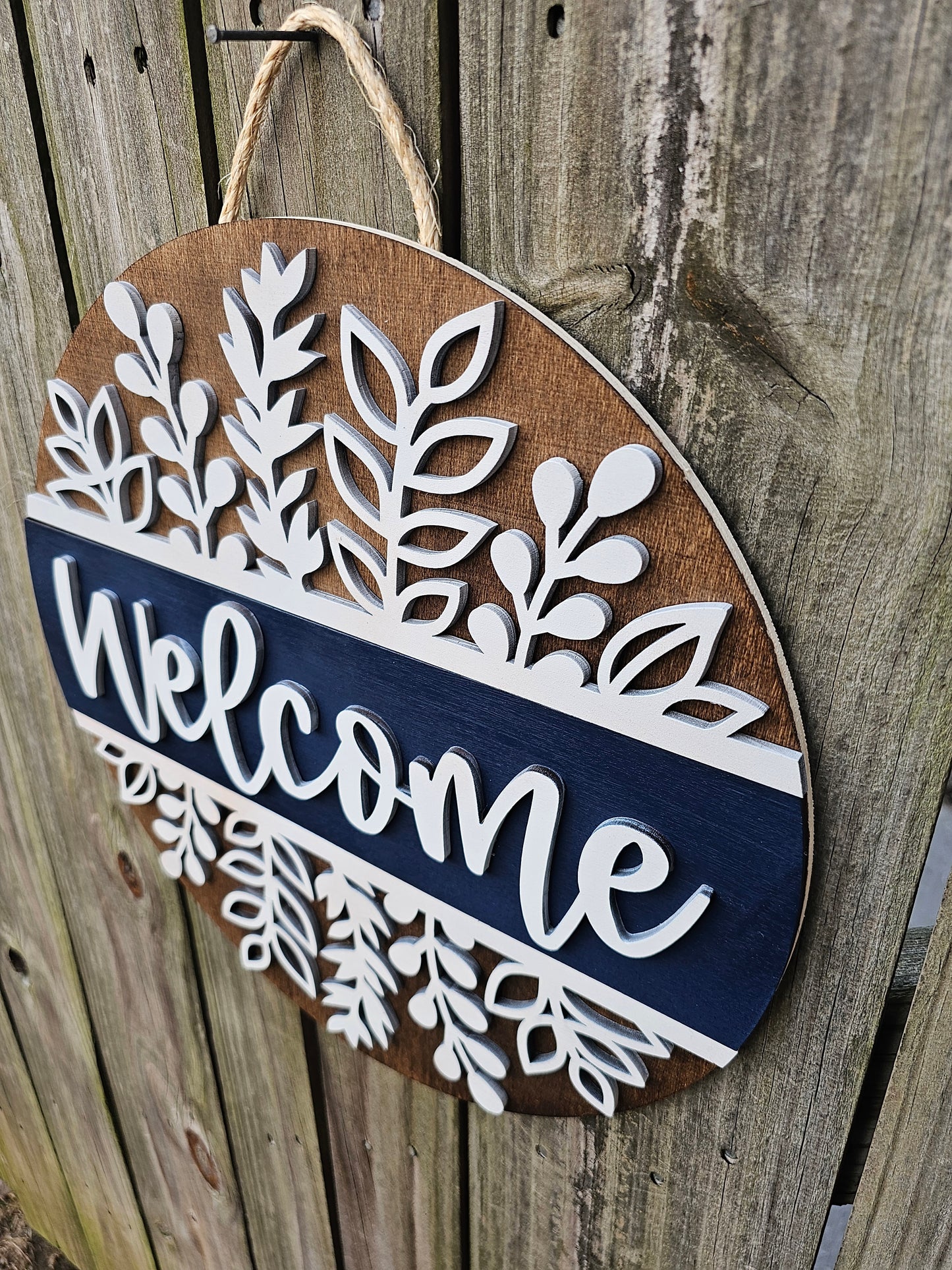 Botanical Welcome Door Sign