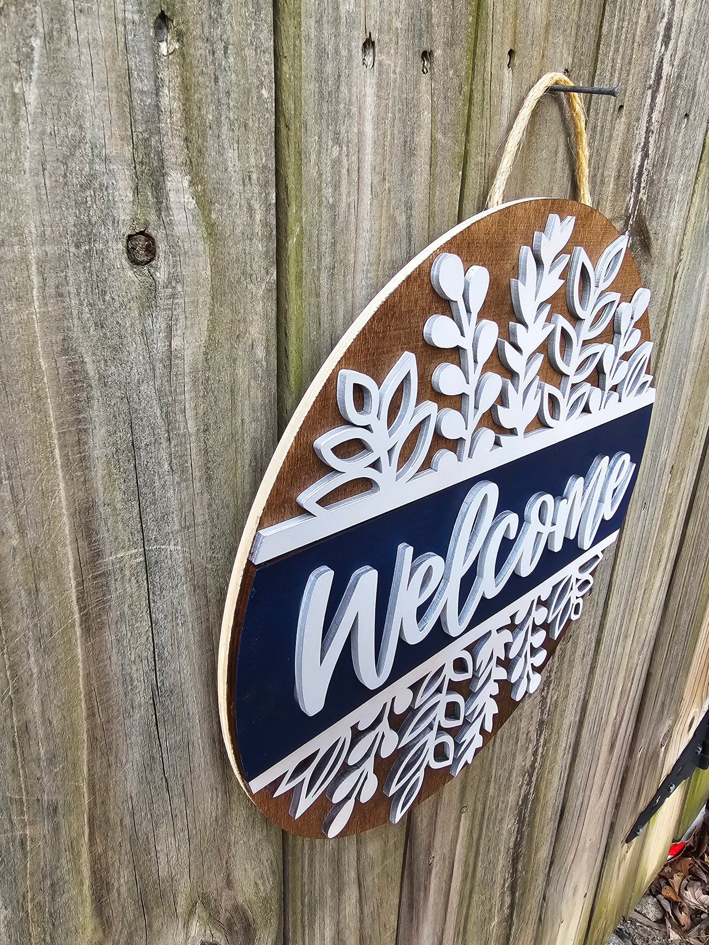 Botanical Welcome Door Sign
