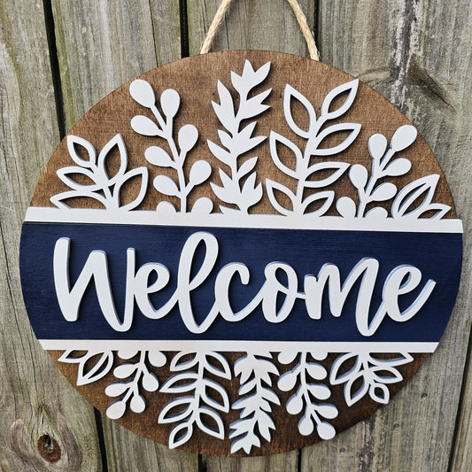 Botanical Welcome Door Sign