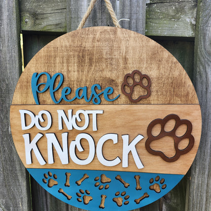 Please Do Not Knock Wooden Door Hanging Sign