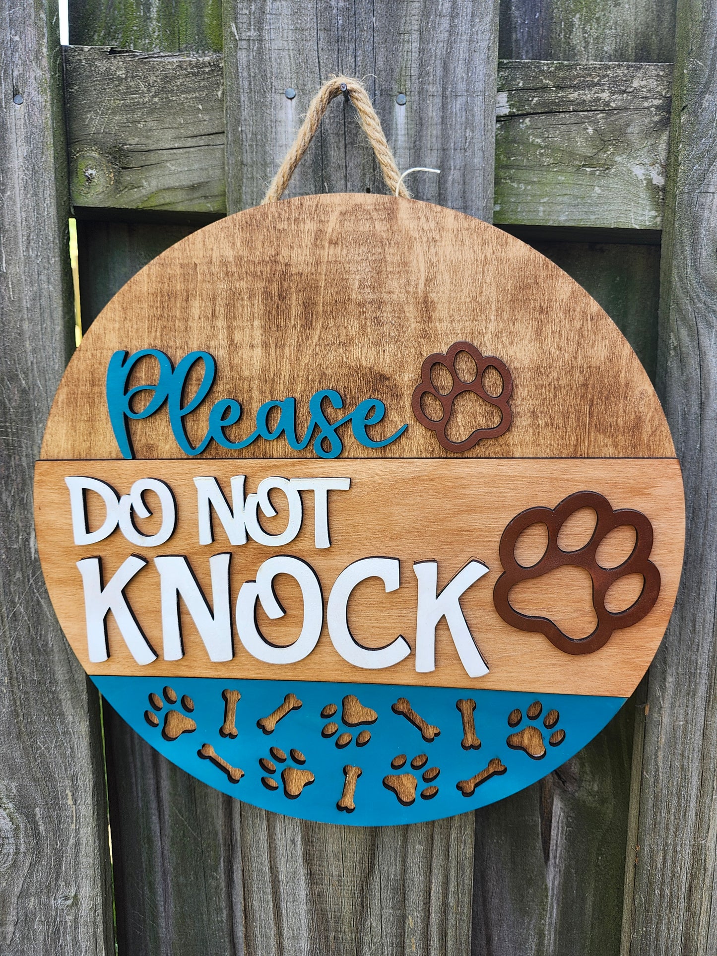 Please Do Not Knock Wooden Door Hanging Sign