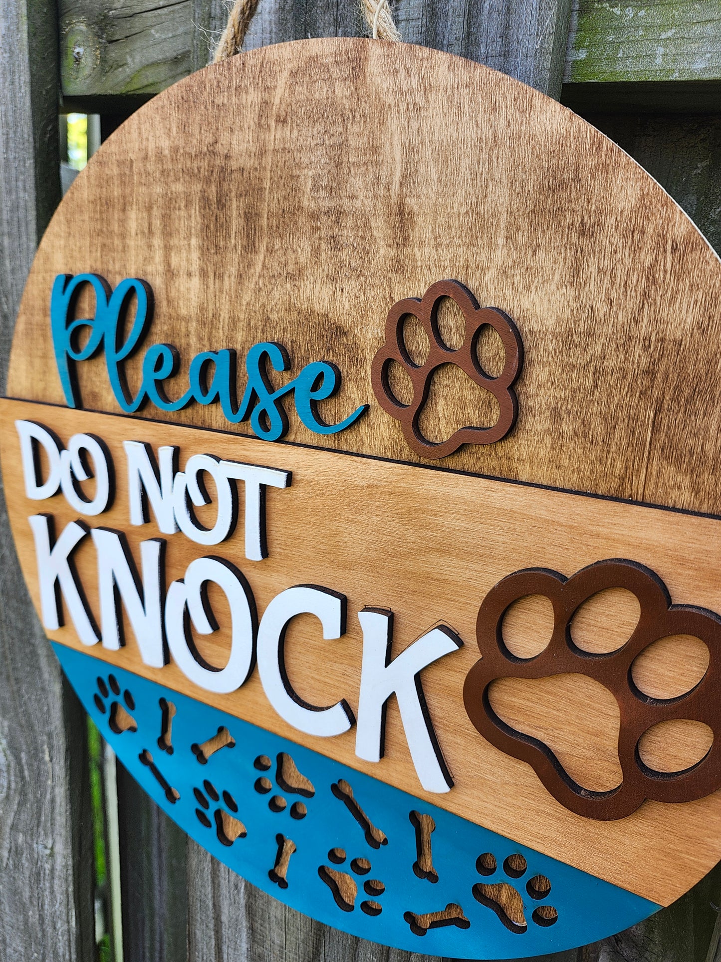 Please Do Not Knock Wooden Door Hanging Sign