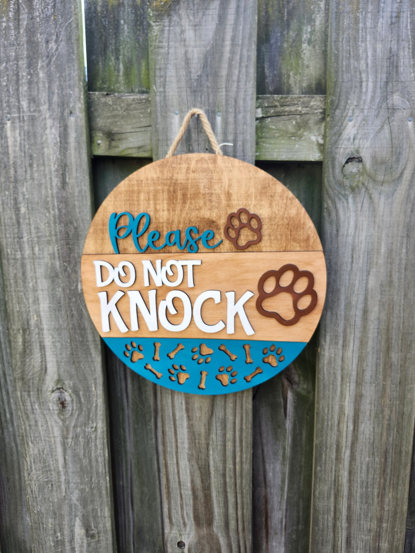 Please Do Not Knock Wooden Door Hanging Sign