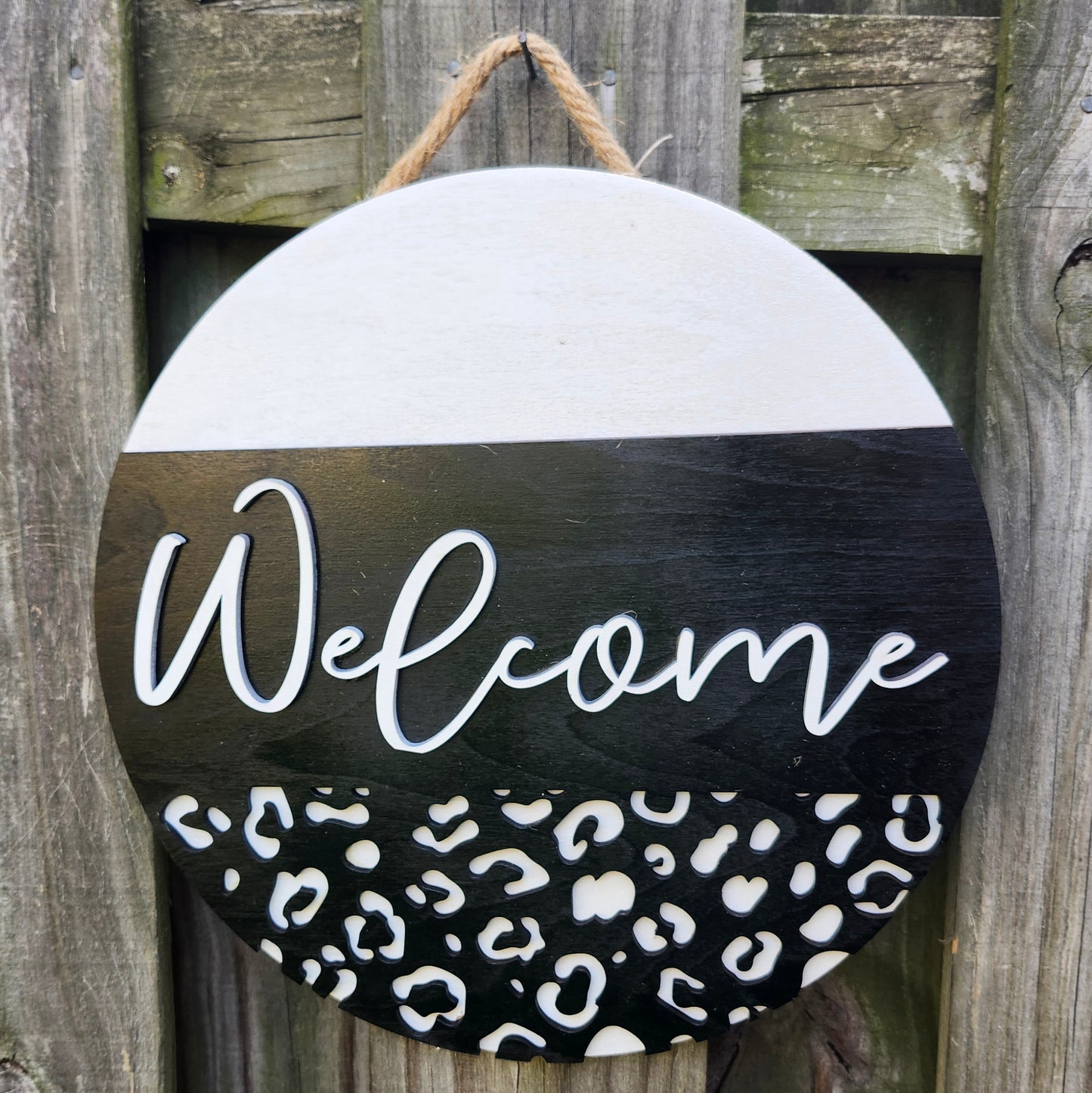 Welcome Wooden Door Hanging Sign