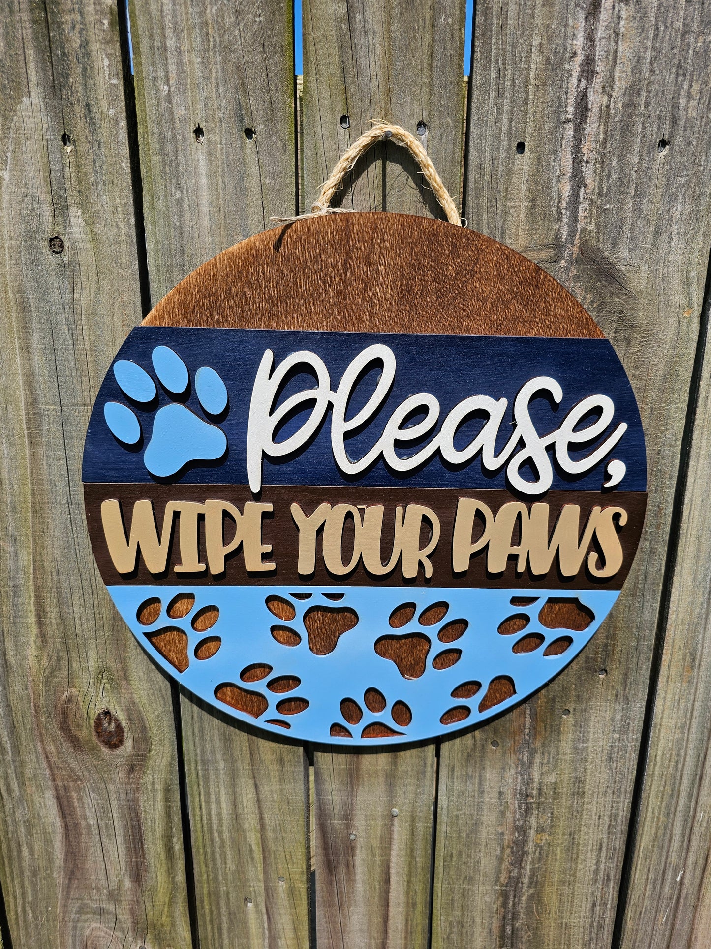 Please Wipe Your Paws Door Sign