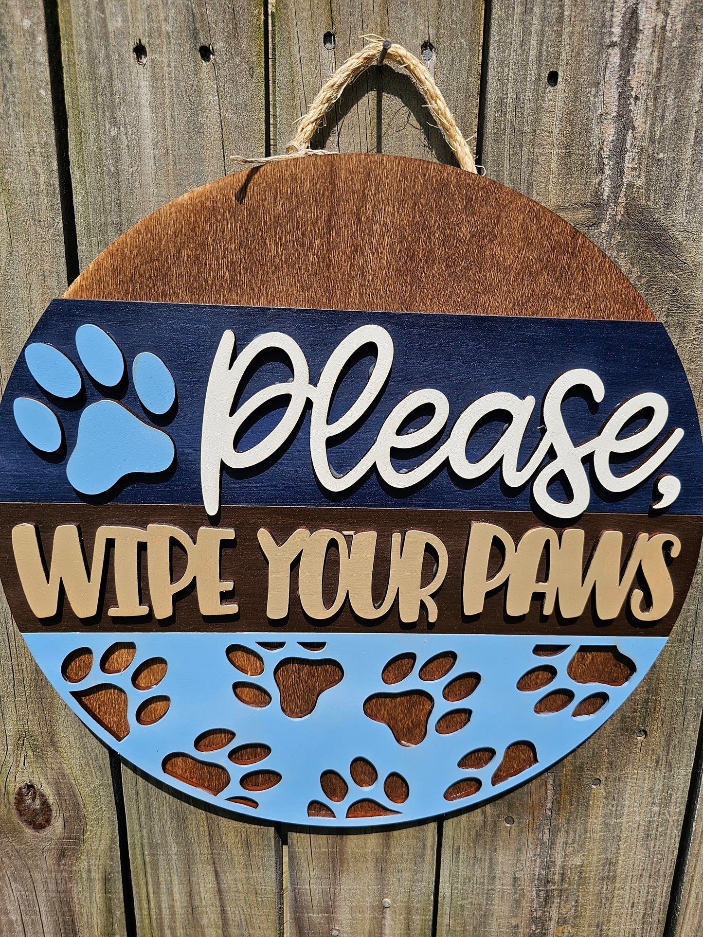 Please Wipe Your Paws Door Sign