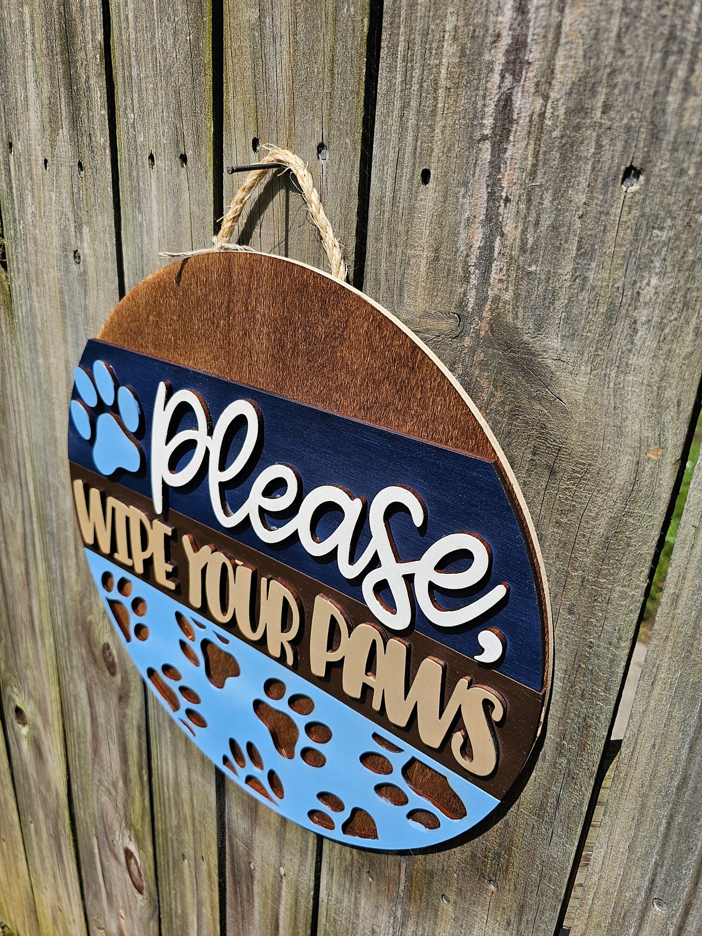 Please Wipe Your Paws Door Sign