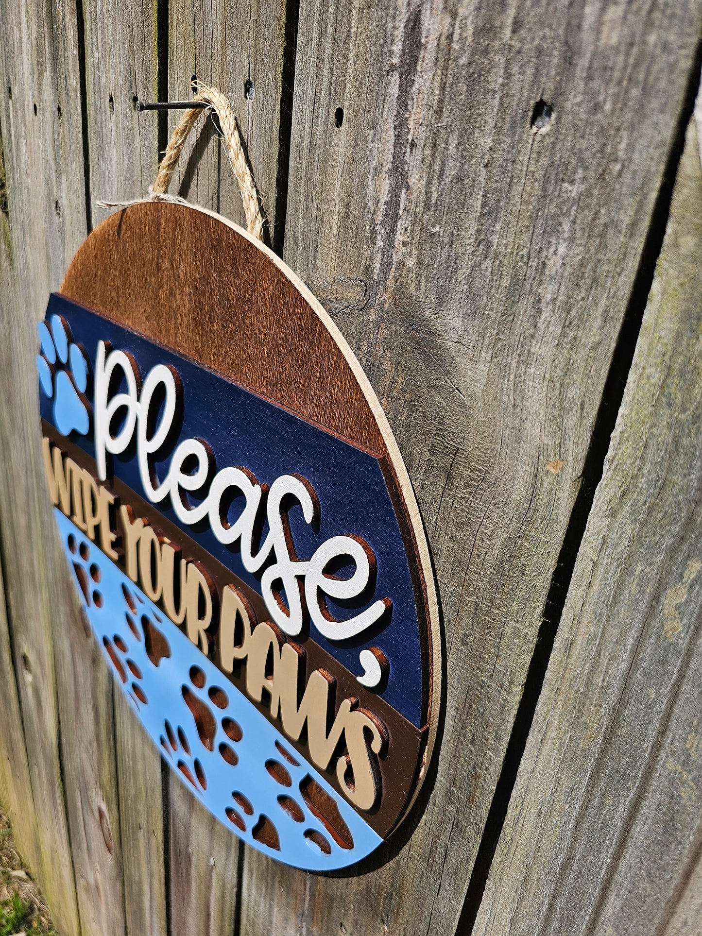 Please Wipe Your Paws Door Sign