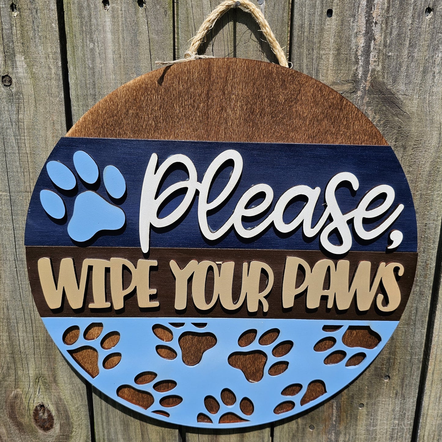 Please Wipe Your Paws Door Sign