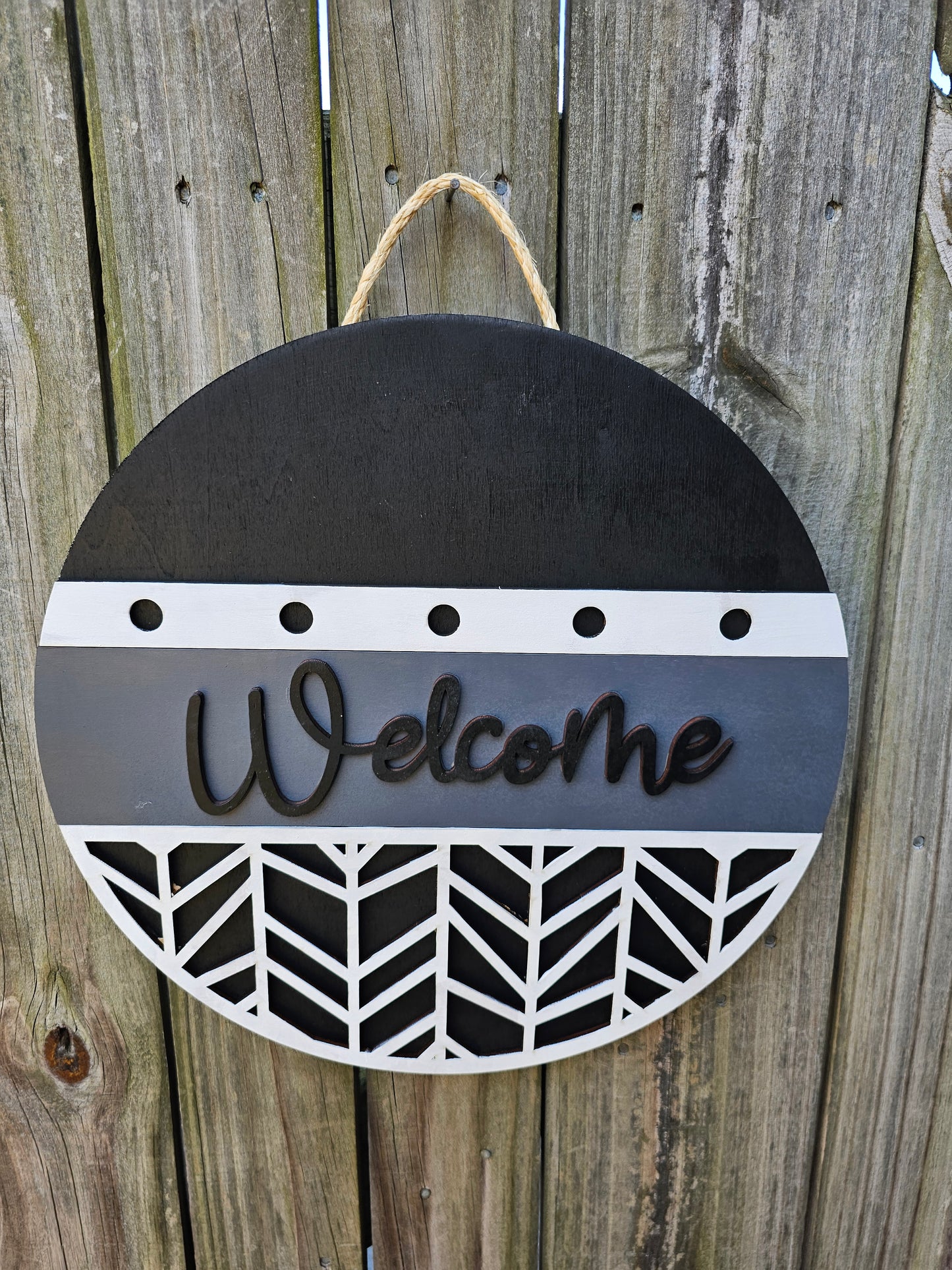 Black and Gray Welcome Door Sign